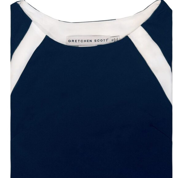 NWT Womens Size Small Gretchen Scott Navy White Color Block Jersey Tee Top NEW - Picture 4 of 5